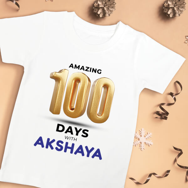 Custom Amazing 100 Days With The Baby Milestone Collection Tshirt Design