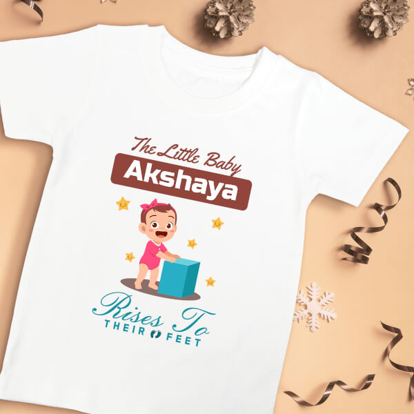 Custom The Little Baby Rises To Their Feet Milestone Collection Tshirt Design