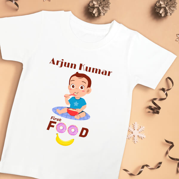 Custom First Food For The Baby Milestone Collection Tshirt Design