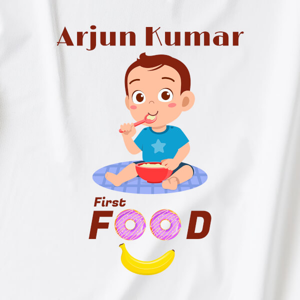 Custom First Food For The Baby Milestone Collection Tshirt Design