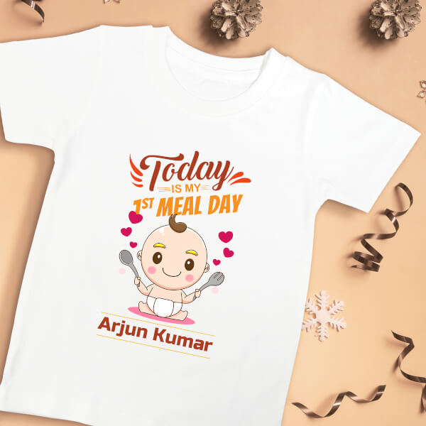 Custom Today is My 1st Meal Milestone Collection Tshirt Design