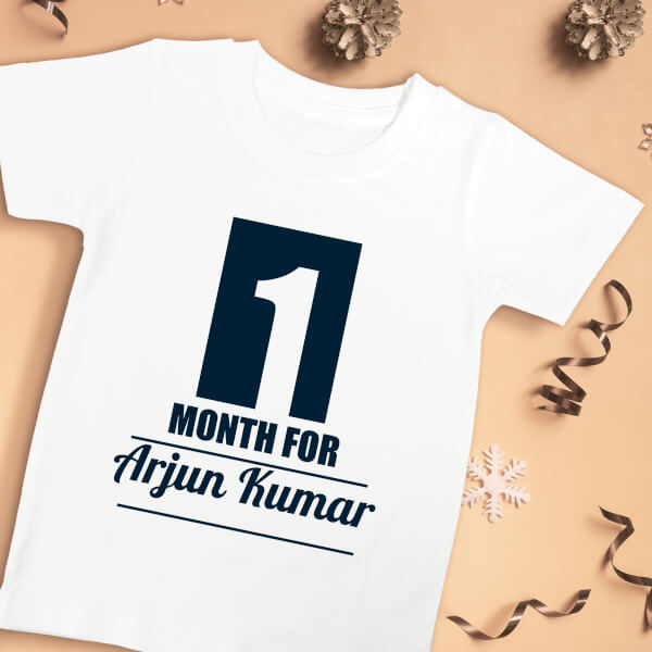 Custom 1 Month For The Baby Monthly Birthday Tshirt Design