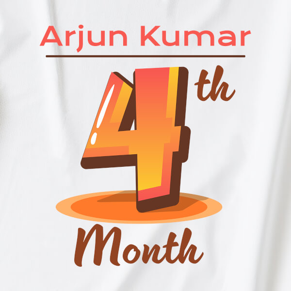 Custom 4th Month of The Baby Monthly Birthday Tshirt Design