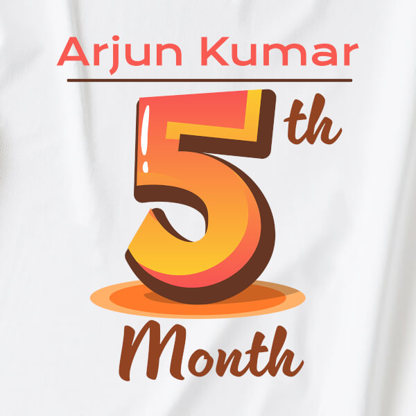 Custom 5th Month of The Baby Monthly Birthday Tshirt Design