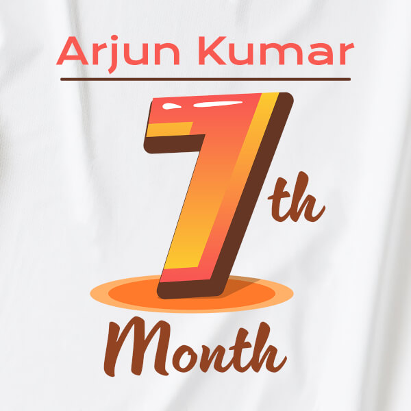 Custom 7th Month of The Baby Monthly Birthday Tshirt Design