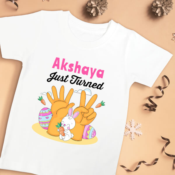 Custom Just Turned 7 Monthly Birthday Tshirt Design