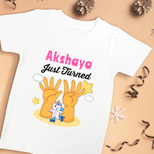 Custom Just Turned 9 Monthly Birthday Tshirt Design