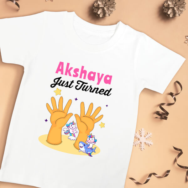 Custom Just Turned 10 Monthly Birthday Tshirt Design