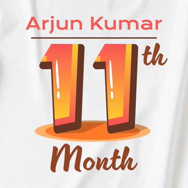 Custom 11th Month of The Baby Monthly Birthday Tshirt Design