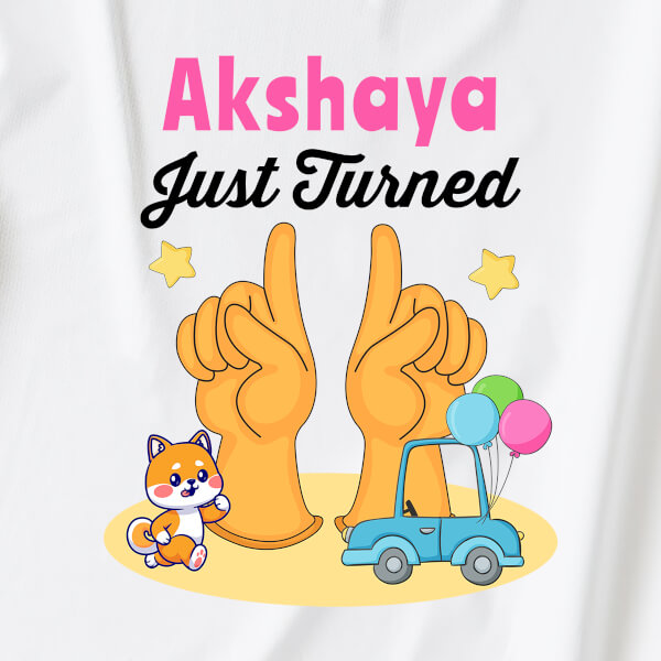 Custom Just Turned 11 Monthly Birthday Tshirt Design