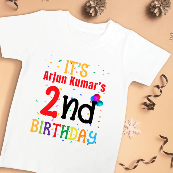 Custom Its 2nd Birthday of The Kid Yearly Birthday Tshirt Design