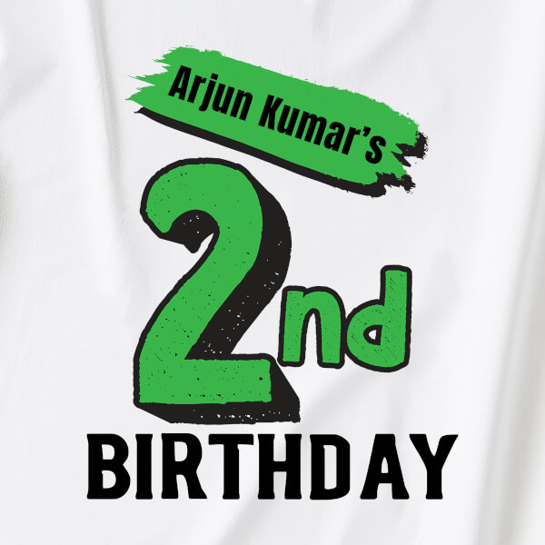 Custom 2nd Birthday of The Kid Paint Brush Styled Yearly Birthday Tshirt Design