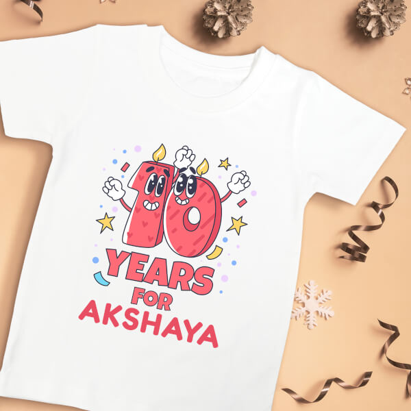 Custom 10 Years of The Kid Yearly Birthday Tshirt Design