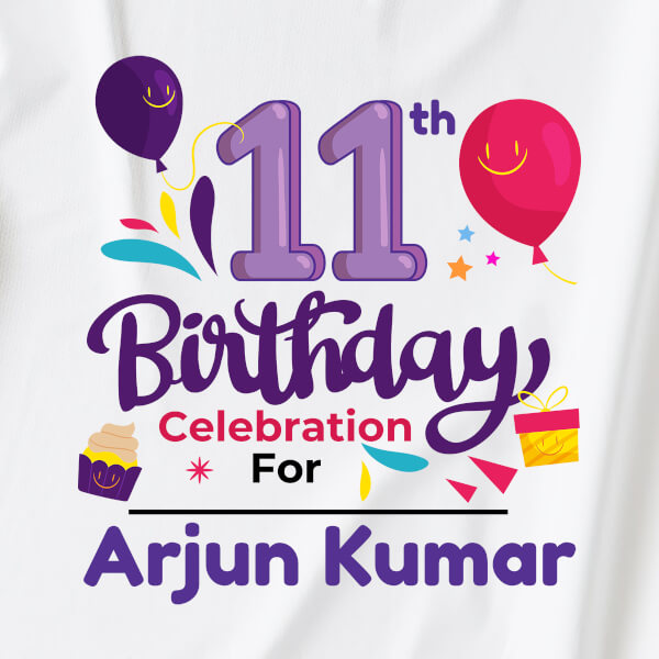 Custom 11th Birthday Celebration For The Kid Yearly Birthday Tshirt Design