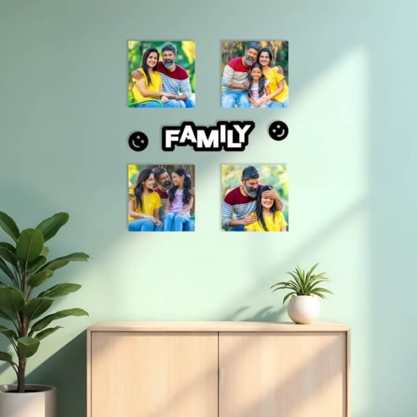 Explore FAMILY - 4 Photo Acrylic Wall Frame