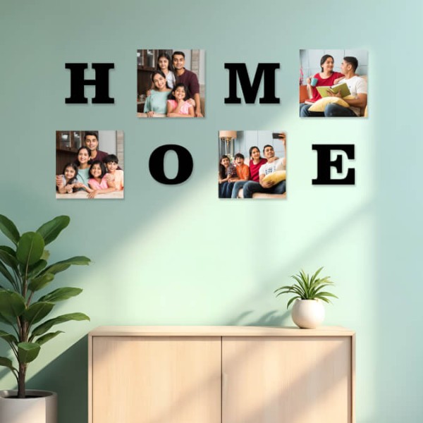 Explore HOME - 4 Photo Creative Acrylic Wall Art Frame