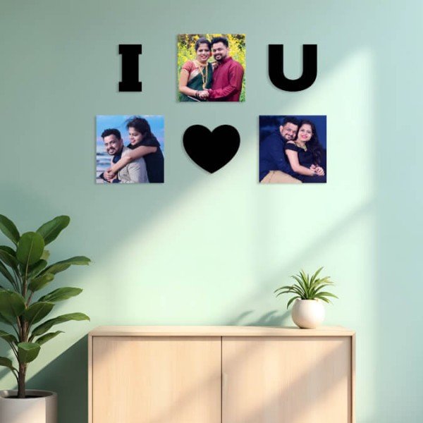 Explore I LOVE YOU - 3 Photo Creative Acrylic Wall Art Frame