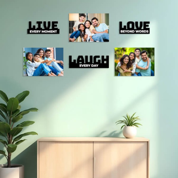 Explore LIVE LAUGH LOVE QUOTE - 3 Photo Creative Acrylic Wall Art Frame