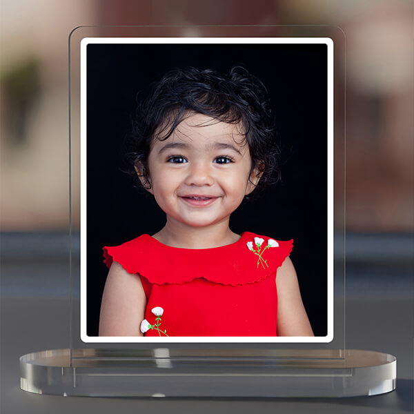 Custom Full Pic Upload Design: Portrait Acrylic Dashboard Photo Stand with Image Printing