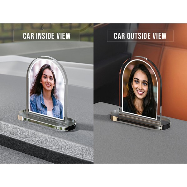 Full Pic Upload Design: Dome Acrylic Dashboard Photo Stand with Image Printing Full Pic Upload Design: Dome Acrylic Dashboard Photo Stand with Image Printing