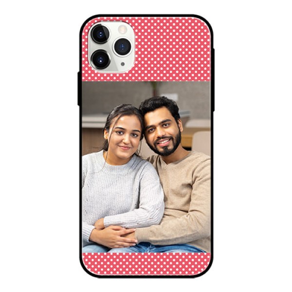 Apple iPhone 11 Pro Max Custom Glass Phone Case - White Dotted Design Apple iPhone 11 Pro Max Custom Glass Phone Case - White Dotted Design