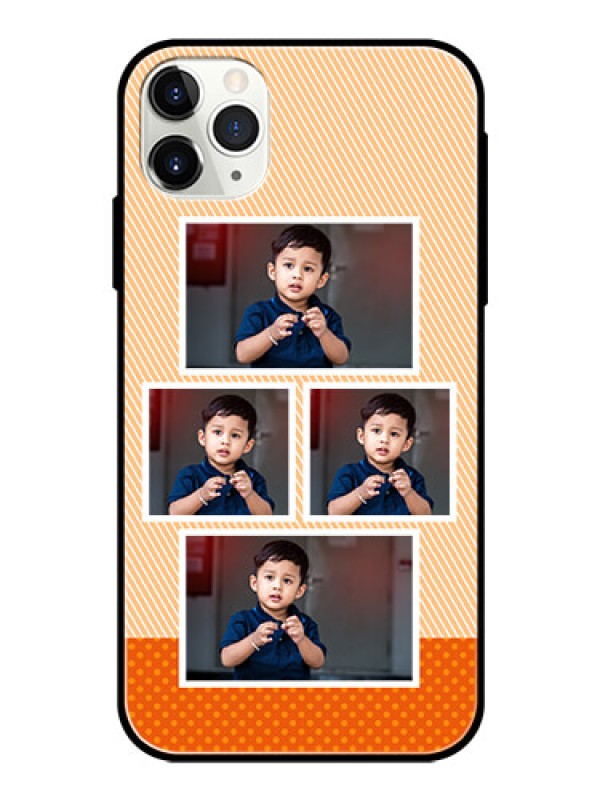 Custom Apple iPhone 11 Pro Max Photo Printing on Glass Case  - Bulk Photos Upload Design