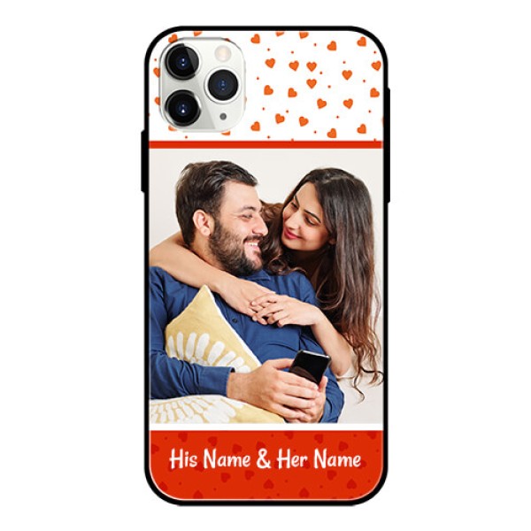 Apple iPhone 11 Pro Max Custom Glass Phone Case  - Orange Love Symbol Design