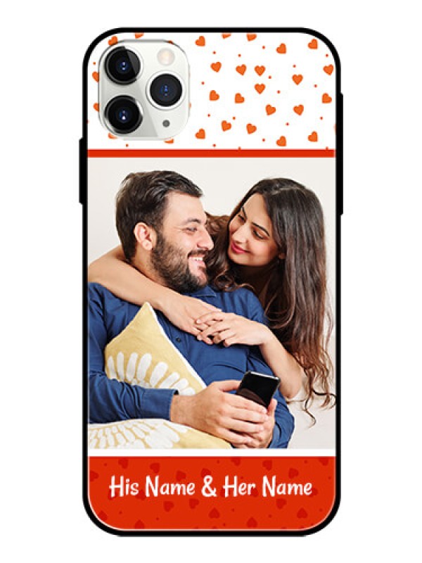 Custom Apple iPhone 11 Pro Max Custom Glass Phone Case  - Orange Love Symbol Design