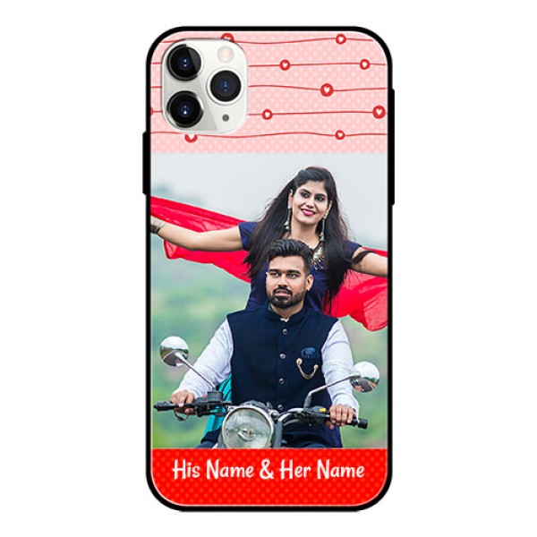 Apple iPhone 11 Pro Max Personalized Glass Phone Case - Red Pattern Case Design Apple iPhone 11 Pro Max Personalized Glass Phone Case - Red Pattern Case Design