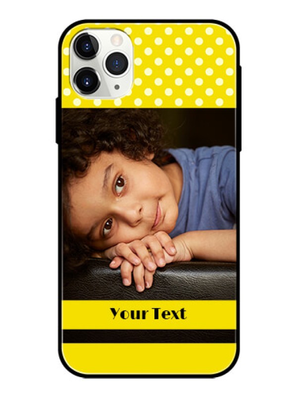 Custom Apple iPhone 11 Pro Max Custom Glass Phone Case  - Bright Yellow Case Design