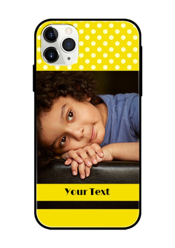 Apple iPhone 11 Pro Max Custom Glass Phone Case  - Bright Yellow Case Design