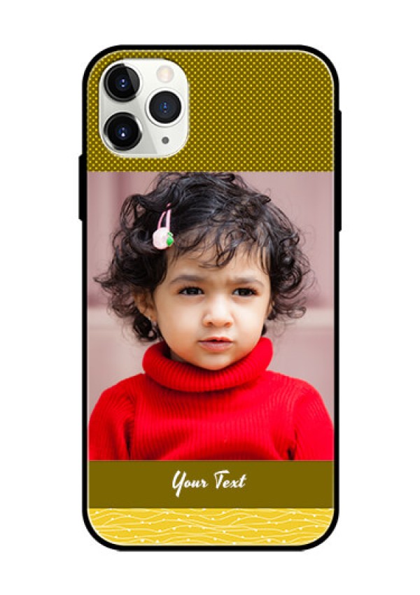 Apple iPhone 11 Pro Max Custom Glass Phone Case  - Simple Green Color Design
