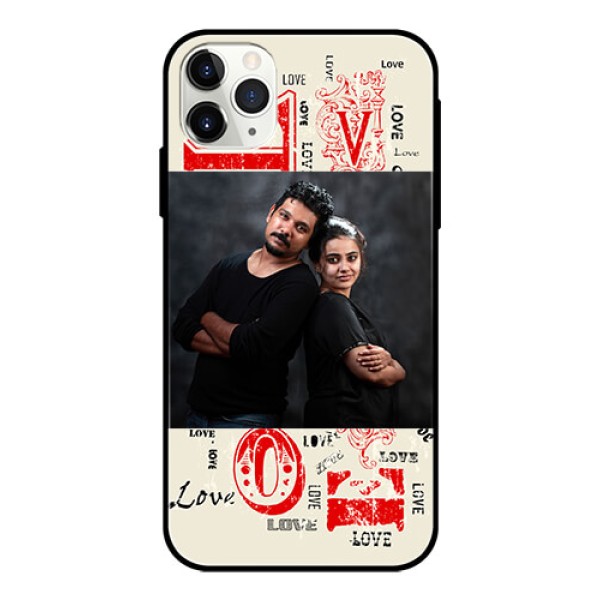 Apple iPhone 11 Pro Max Photo Printing on Glass Case  - Trendy Love Design Case