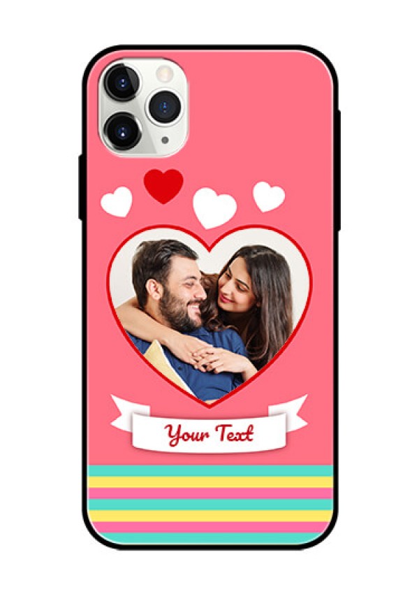 Apple iPhone 11 Pro Max Photo Printing on Glass Case  - Love Doodle Design