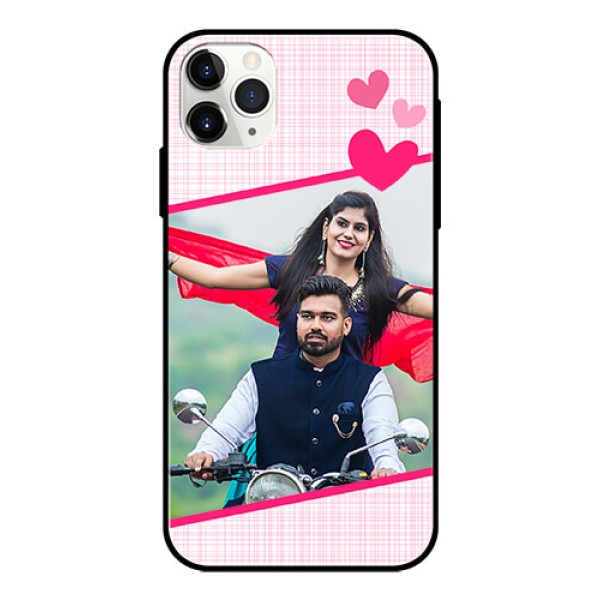 Apple iPhone 11 Pro Max Custom Glass Phone Case  - Love Shape Heart Design