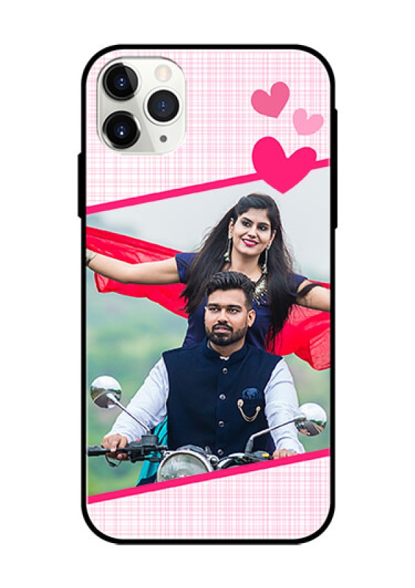 Apple iPhone 11 Pro Max Custom Glass Phone Case  - Love Shape Heart Design