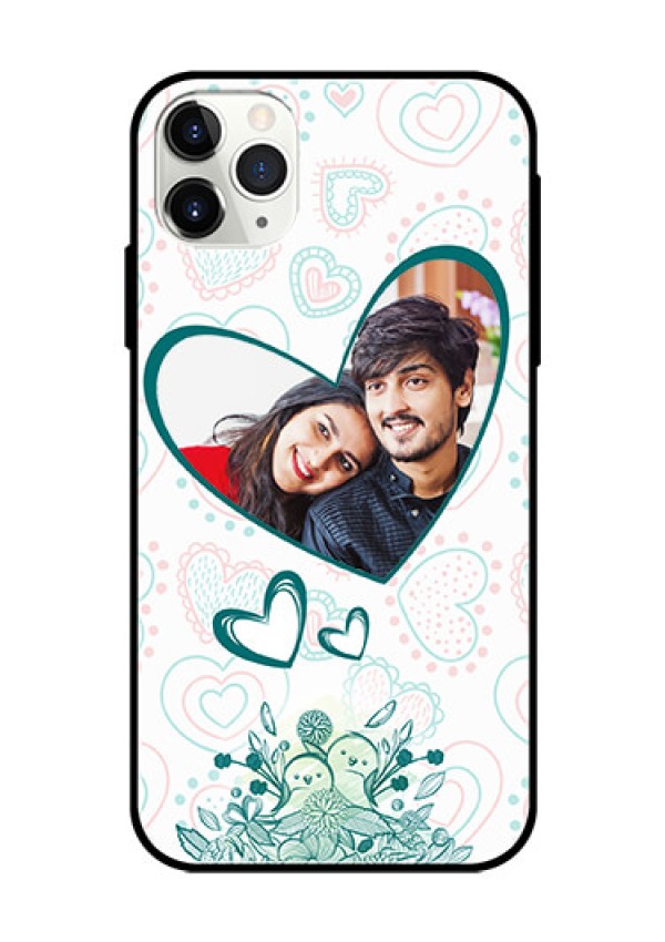 Apple iPhone 11 Pro Max Photo Printing on Glass Case  - Premium Couple Design