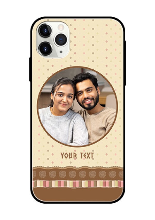 Apple iPhone 11 Pro Max Custom Glass Mobile Case  - Brown Dotted Mobile Case Design