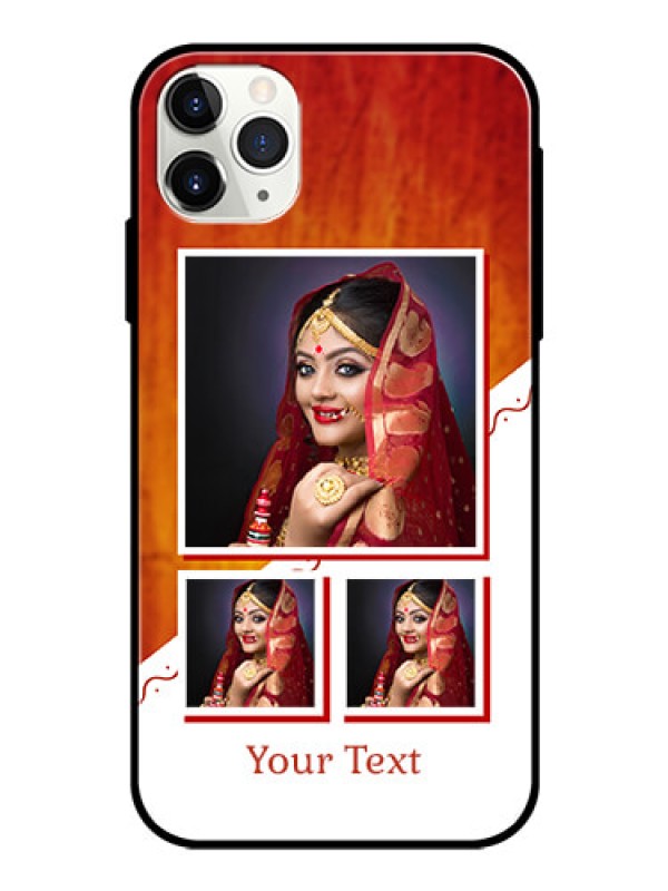 Custom Apple iPhone 11 Pro Max Custom Glass Phone Case  - Wedding Memories Design  