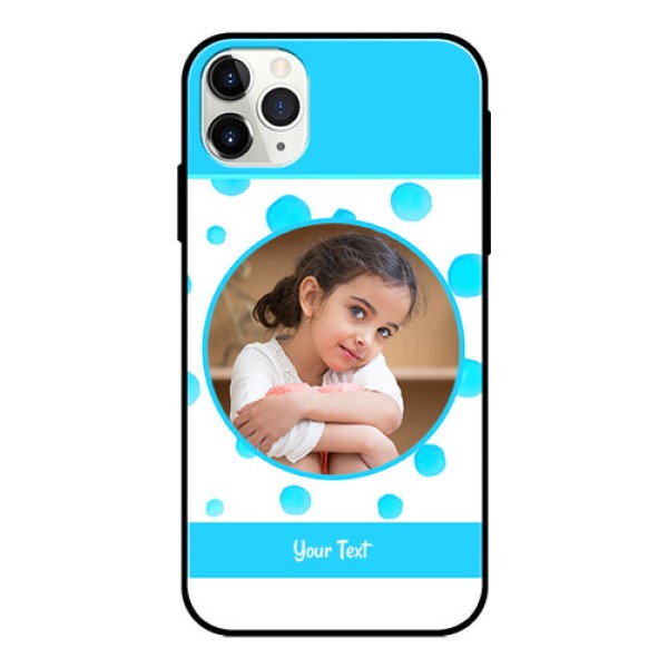 Apple iPhone 11 Pro Max Photo Printing on Glass Case - Blue Bubbles Pattern Design Apple iPhone 11 Pro Max Photo Printing on Glass Case - Blue Bubbles Pattern Design