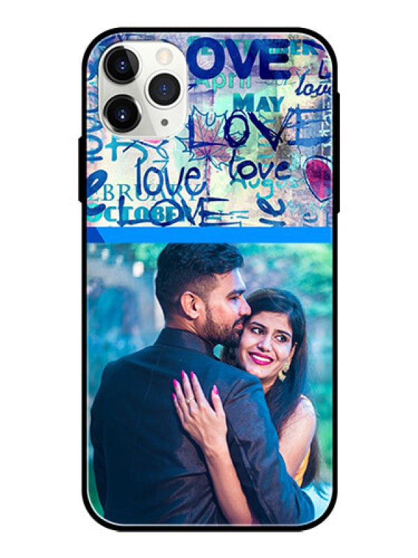 Custom Apple iPhone 11 Pro Max Custom Glass Mobile Case  - Colorful Love Design