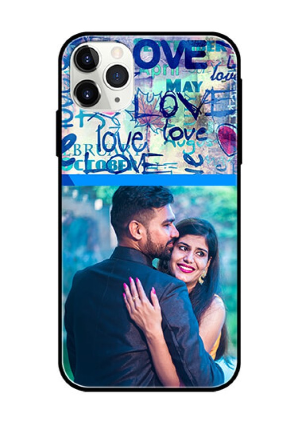 Apple iPhone 11 Pro Max Custom Glass Mobile Case  - Colorful Love Design