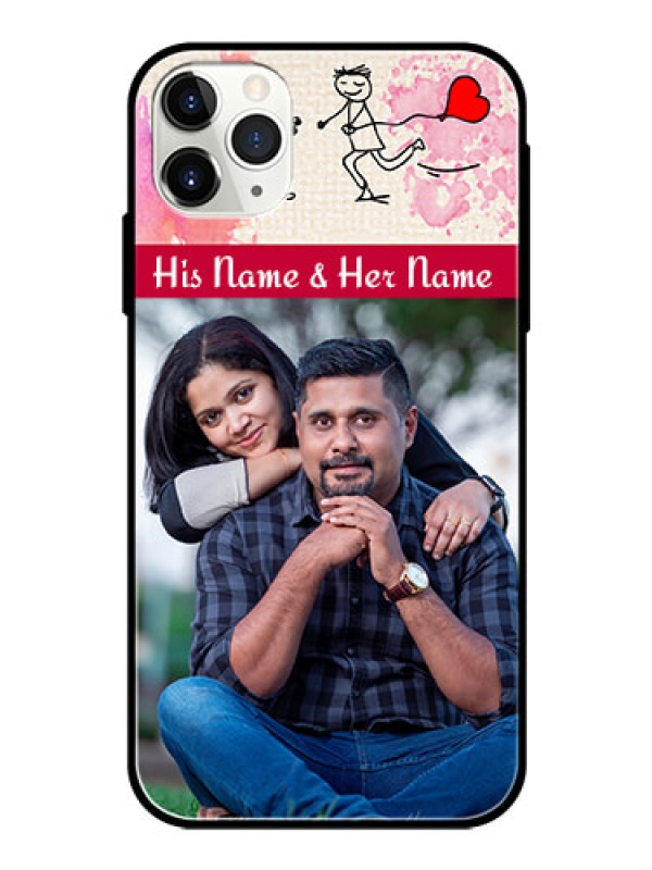 Custom Apple iPhone 11 Pro Max Photo Printing on Glass Case  - You and Me Case Design