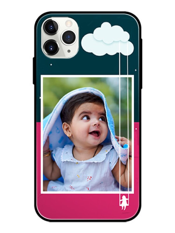 Custom Apple iPhone 11 Pro Max Custom Glass Phone Case  - Cute Girl with Cloud Design