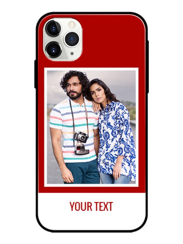Custom Apple iPhone 11 Pro Max Personalized Glass Phone Case  - Simple Red Color Design