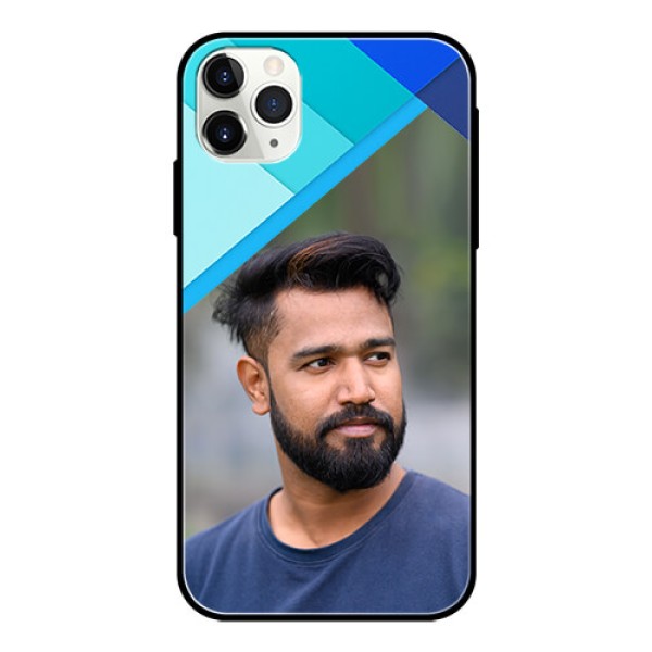 Apple iPhone 11 Pro Max Custom Glass Phone Case  - Blue Pattern Design