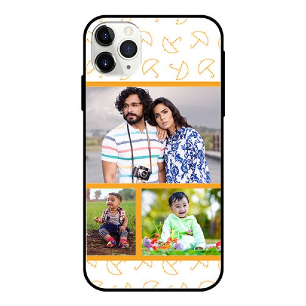 Apple iPhone 11 Pro Max Custom Glass Mobile Case - Yellow Pattern Design Apple iPhone 11 Pro Max Custom Glass Mobile Case - Yellow Pattern Design