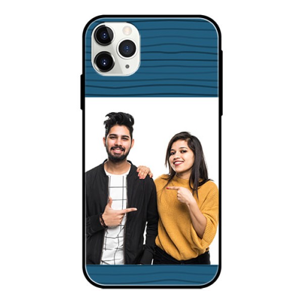 Apple iPhone 11 Pro Max Custom Glass Phone Case - Blue Pattern Cover Design Apple iPhone 11 Pro Max Custom Glass Phone Case - Blue Pattern Cover Design