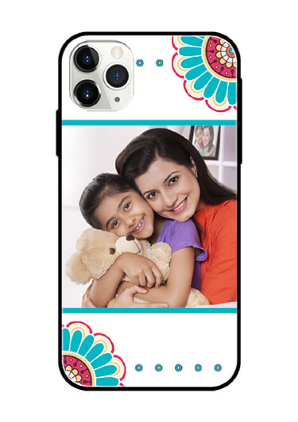 Apple iPhone 11 Pro Max Custom Glass Phone Case  - Flower Design