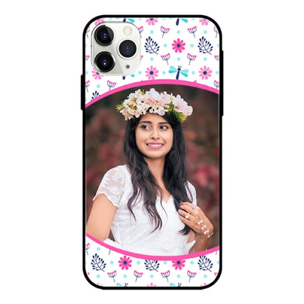 Apple iPhone 11 Pro Max Photo Printing on Glass Case  - Colorful Flower Design